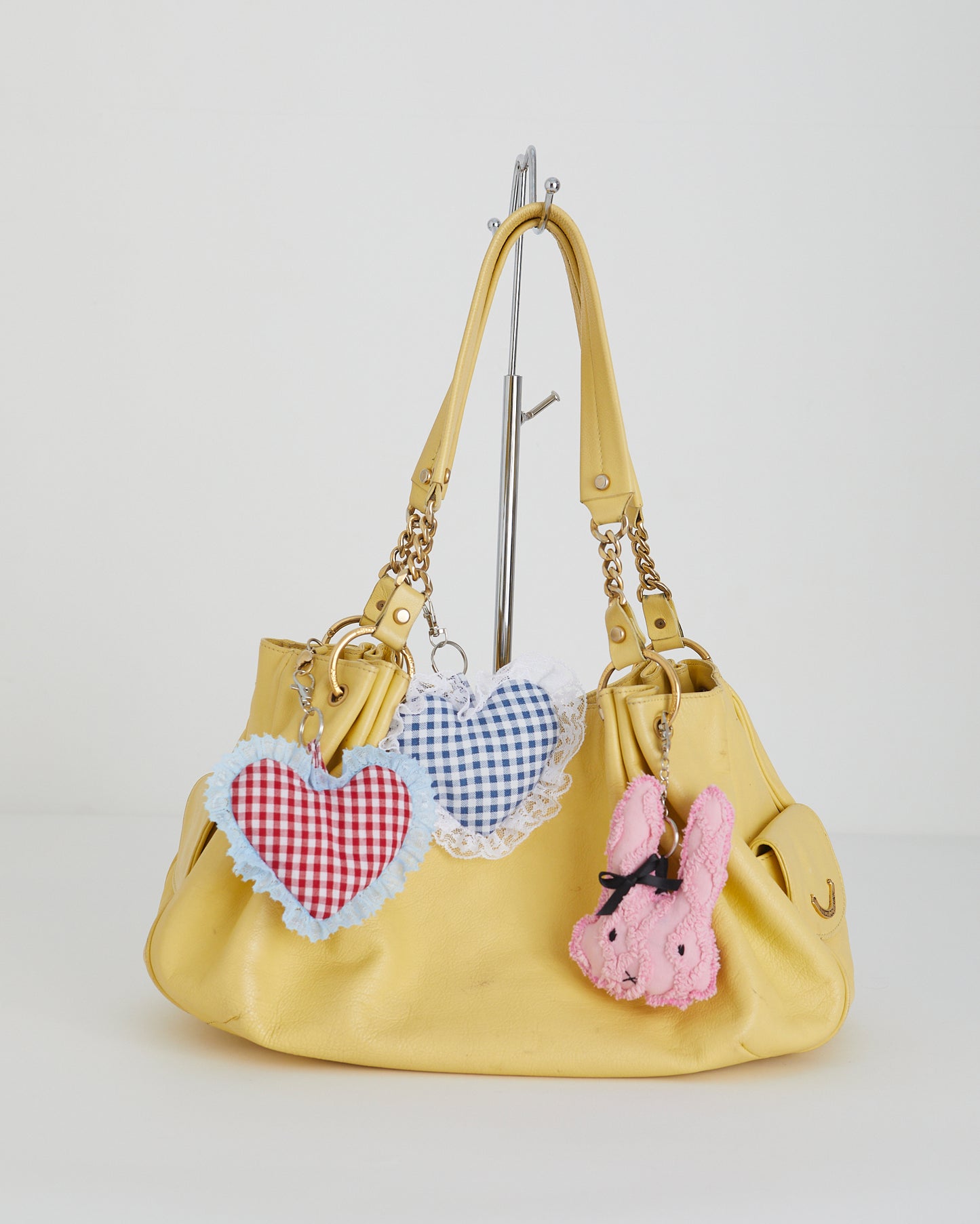 Gingham Girl Red Heart Charm