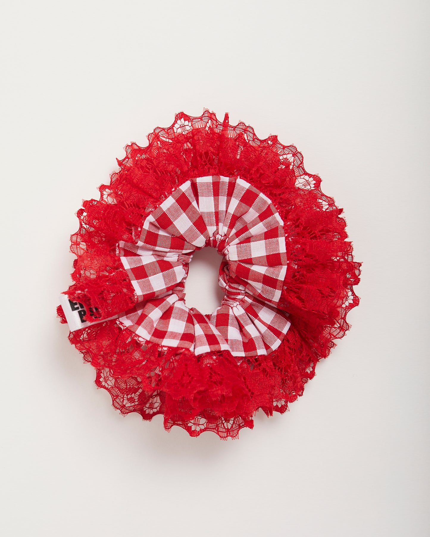 Red Gingham Scrunchie - S