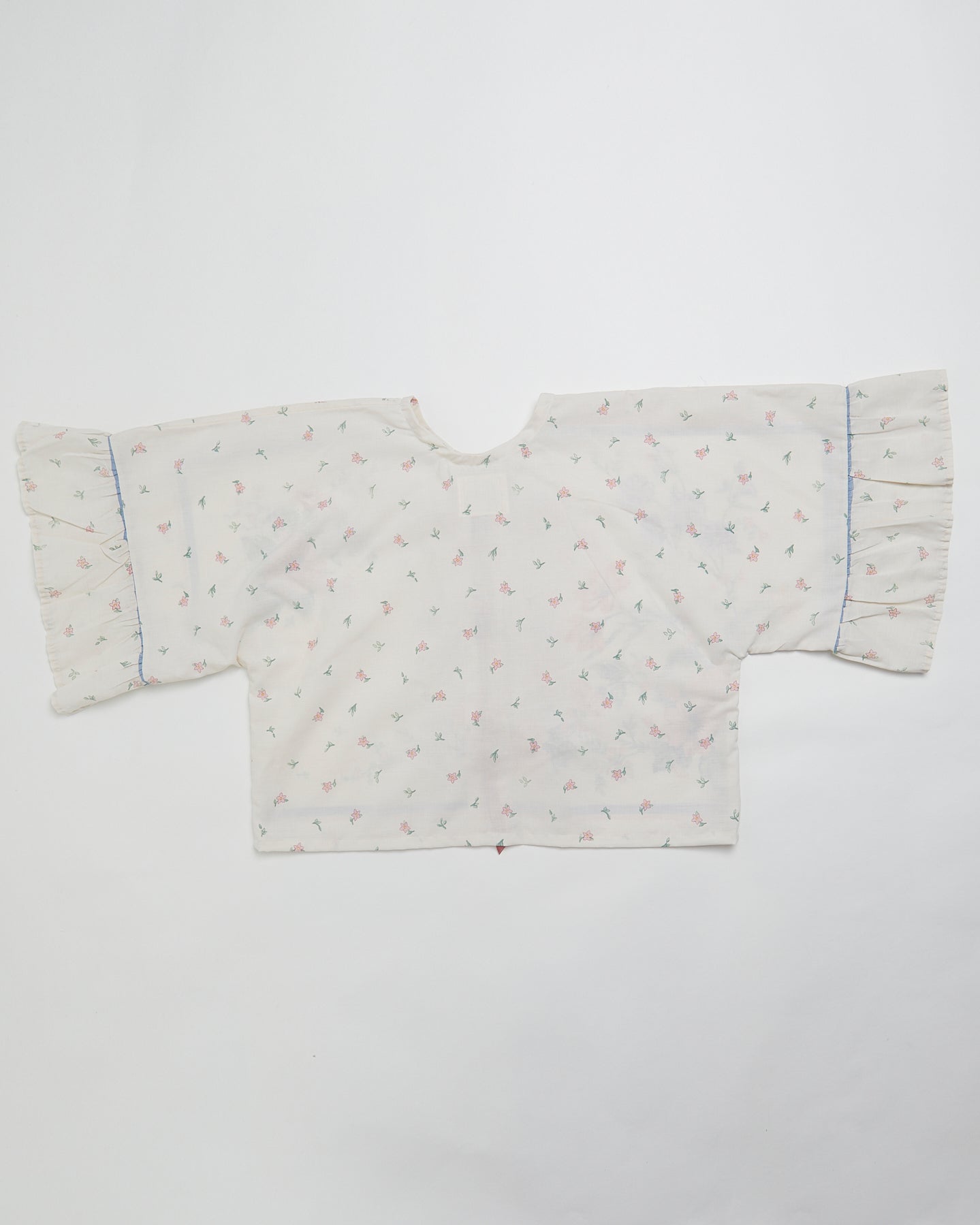 Olive bow blouse in floral and pink