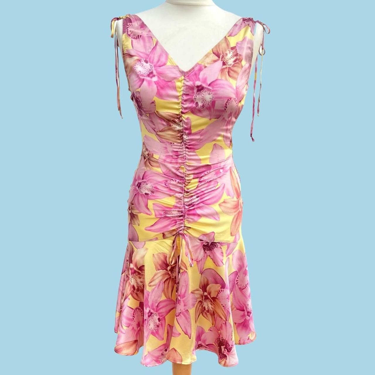 Y2K vintage silk floral pattern dress Y2K vintage silk floral pattern dress
