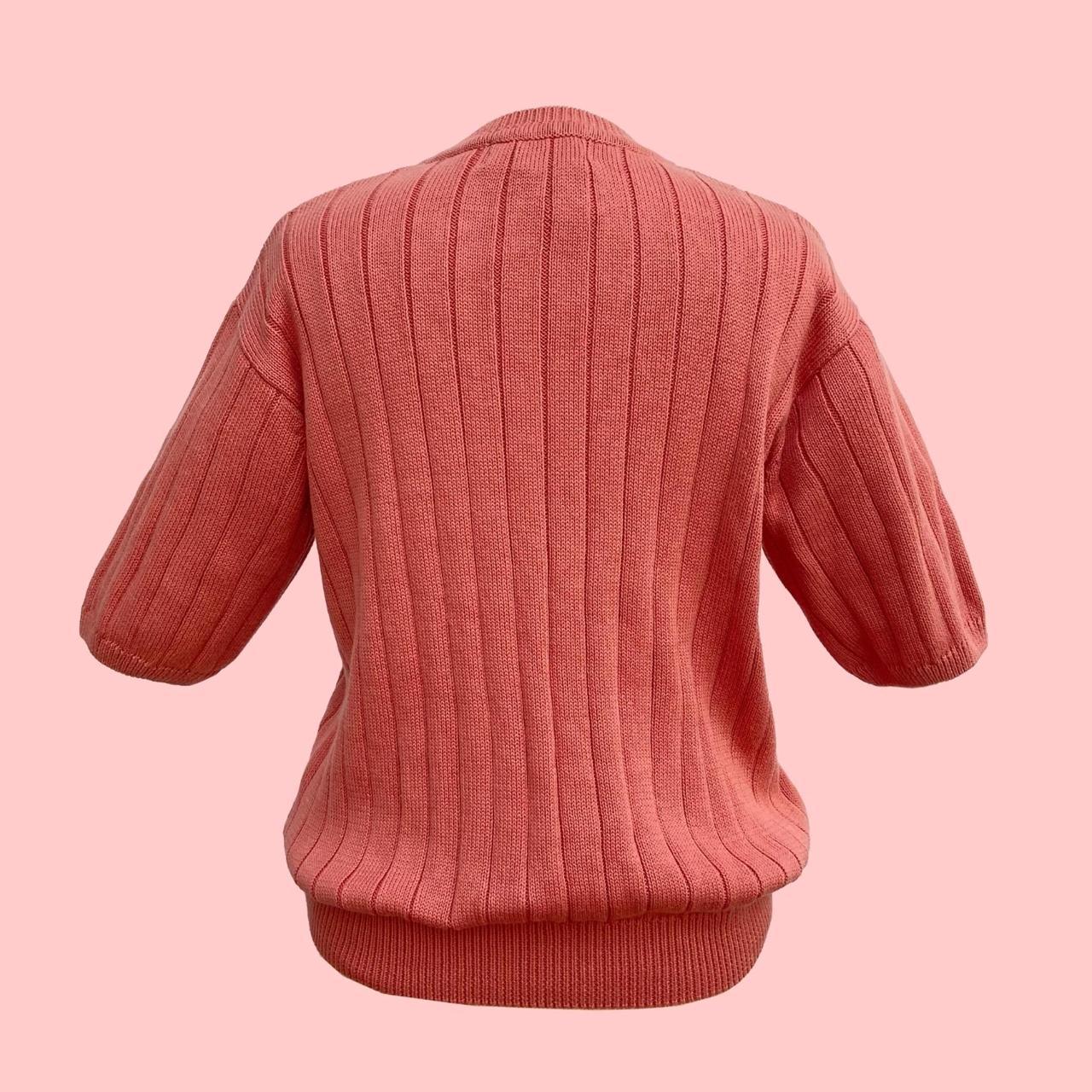 Coral pink cotton knit Jumper
