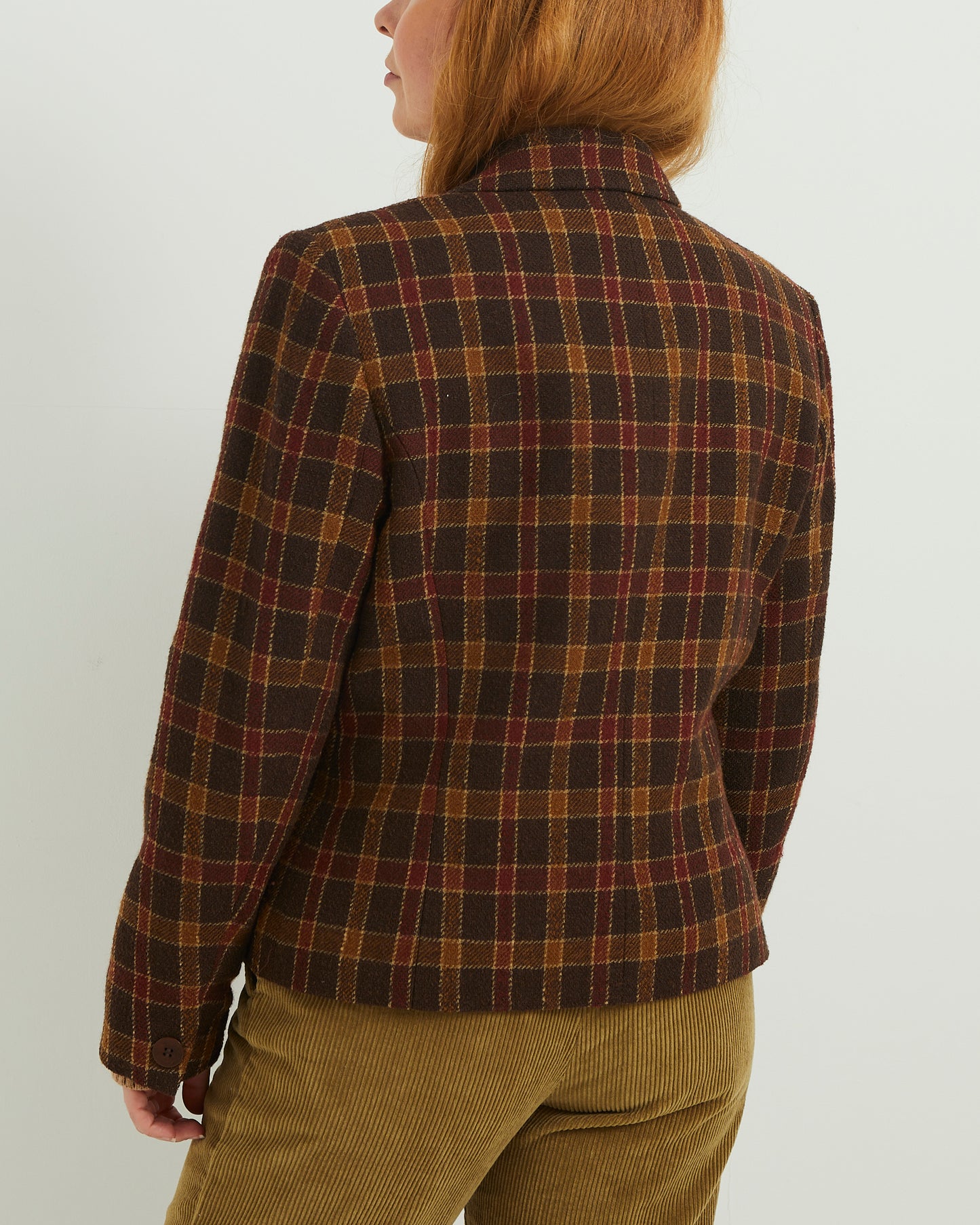 Wool Brown Check Vintage Blazer