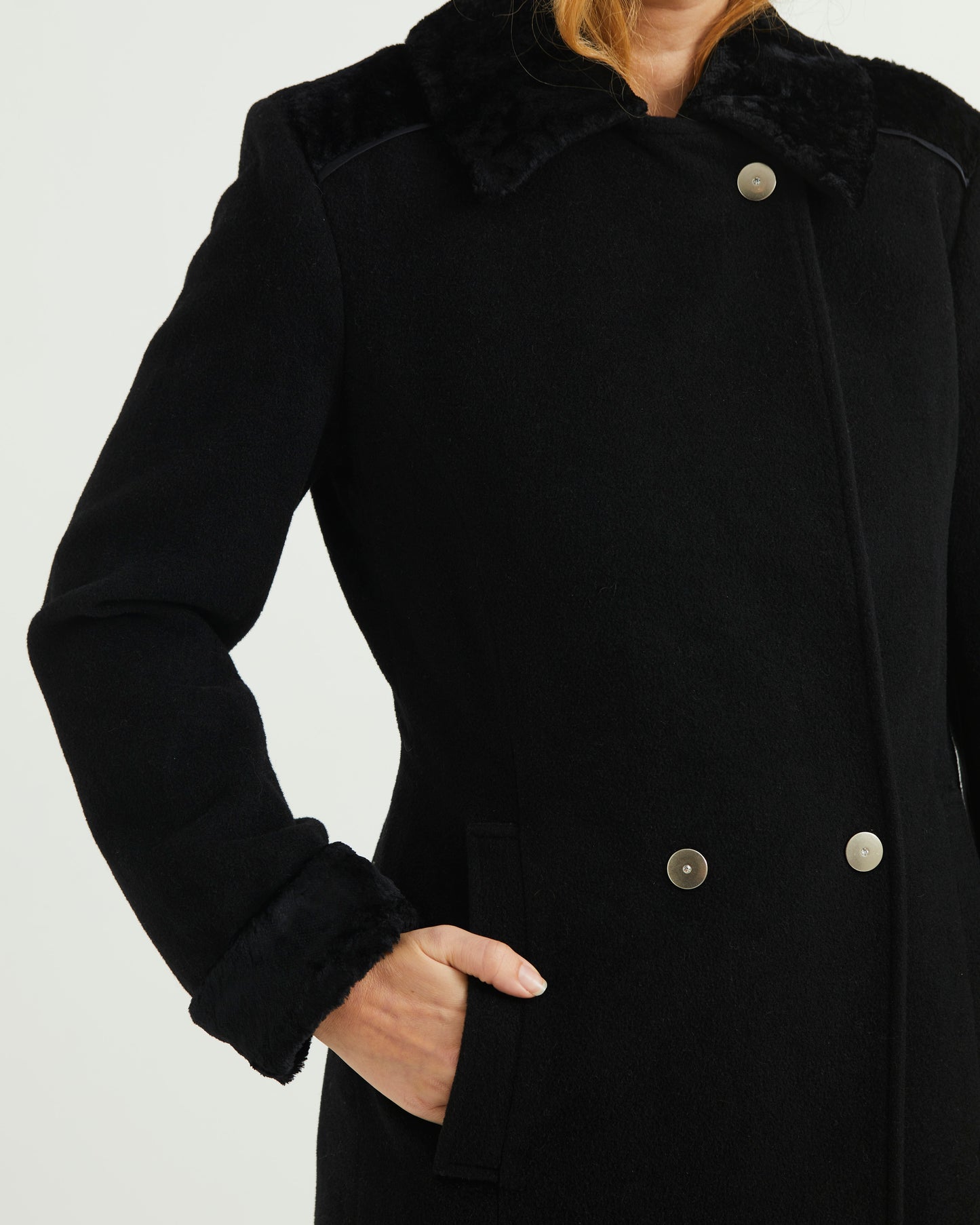 90s Black Wool Coat by " PREGIO"