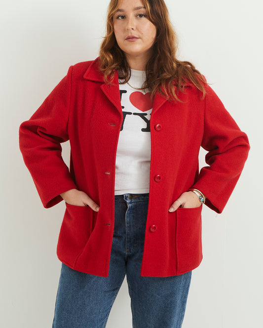 Red work wear style coat ST MICHAELS 70s