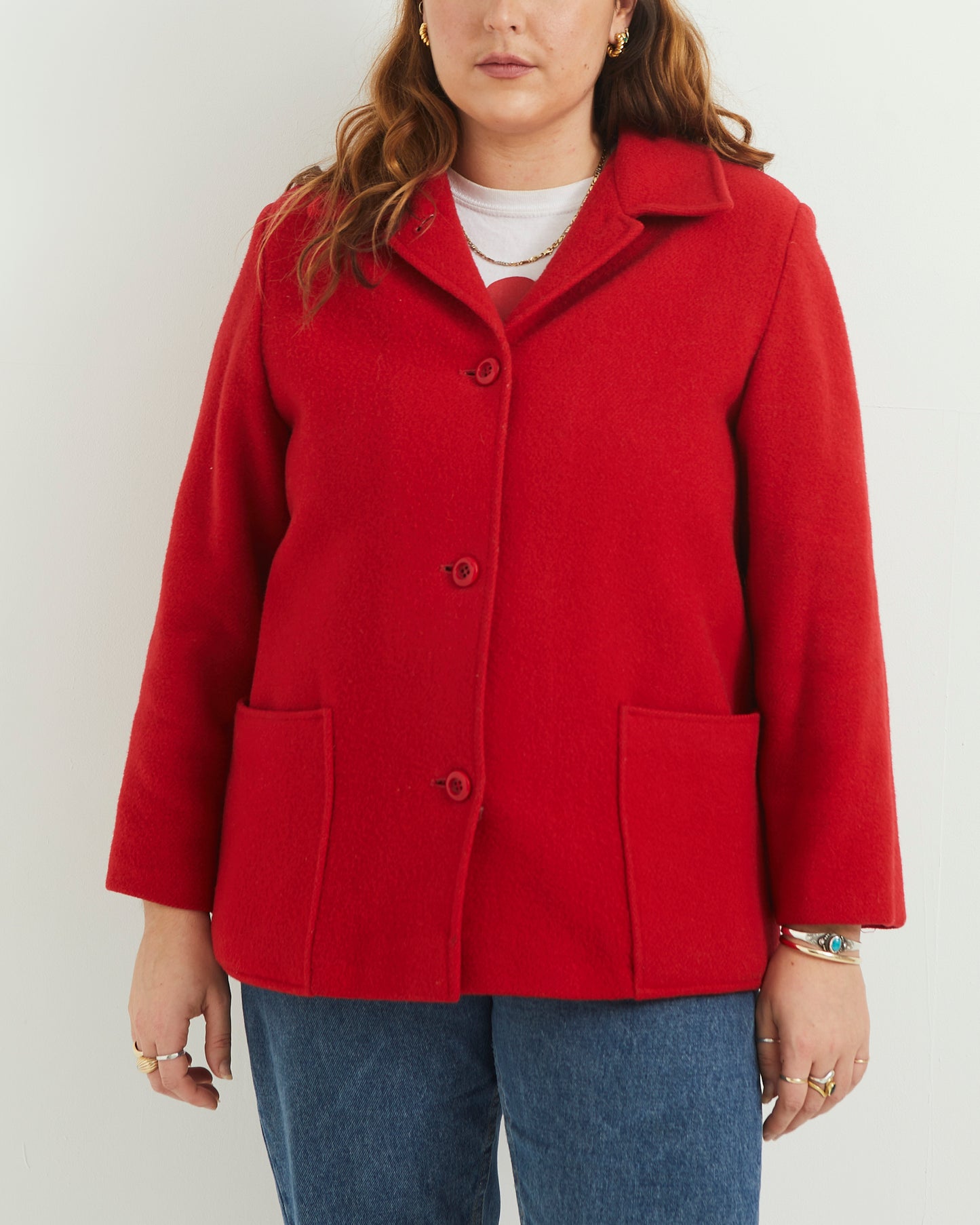 Red work wear style coat ST MICHAELS 70s