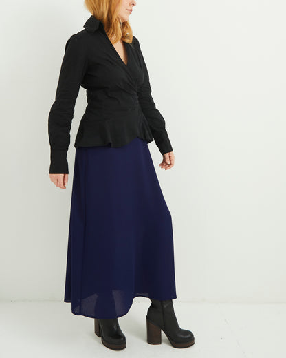 Navy Sheer Skirt by Wallis