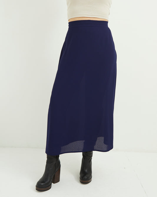 Navy Sheer Skirt by Wallis