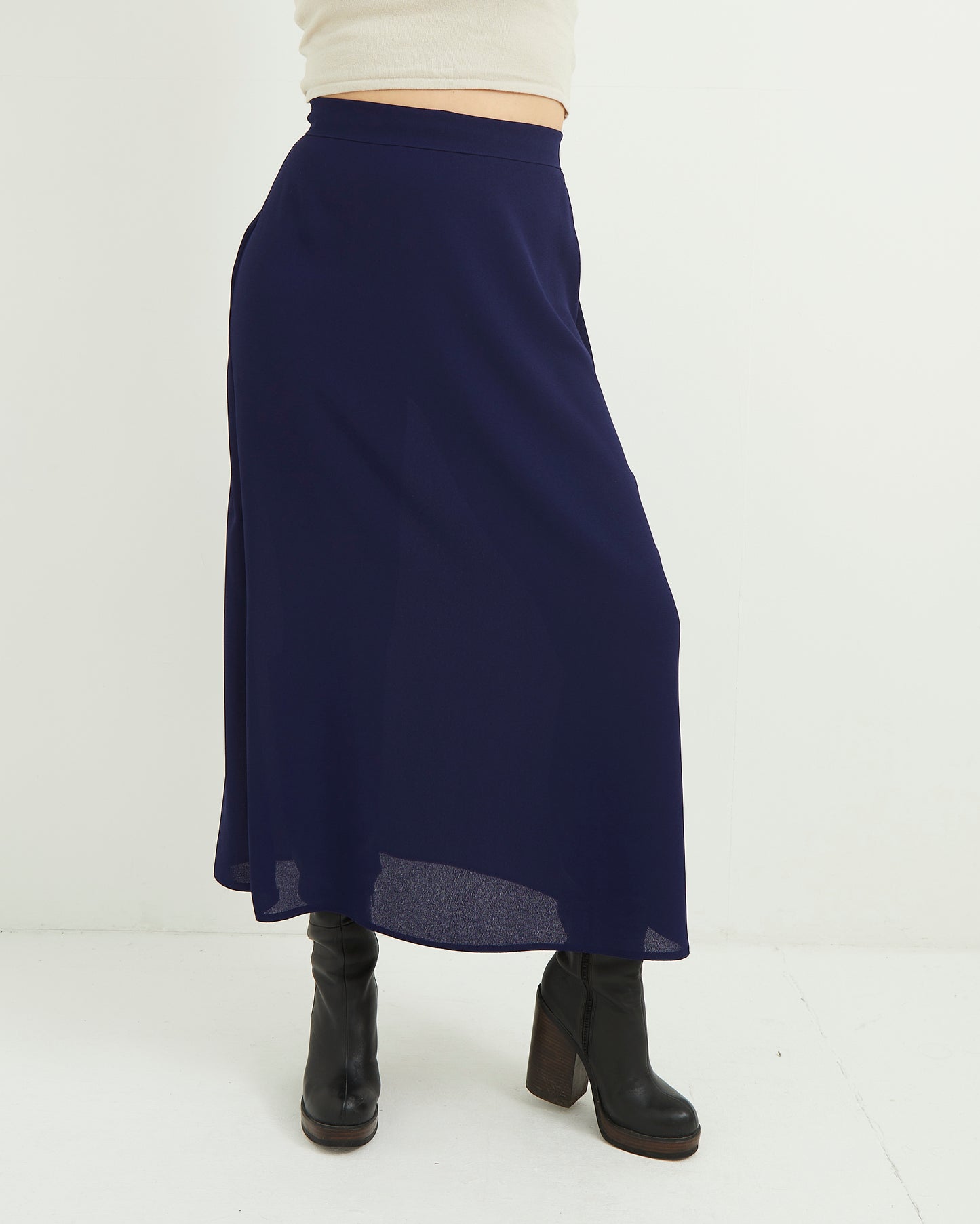 Navy Sheer Skirt by Wallis