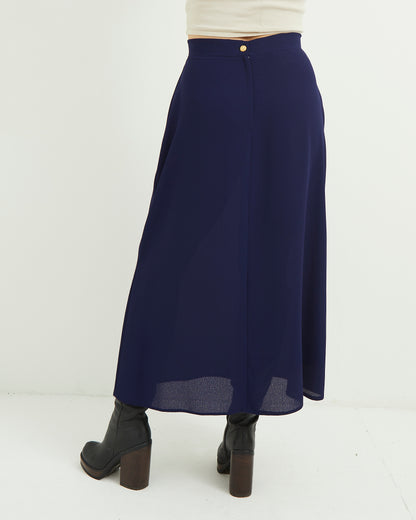 Navy Sheer Skirt by Wallis