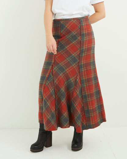 90s Tartan Maxi Skirt