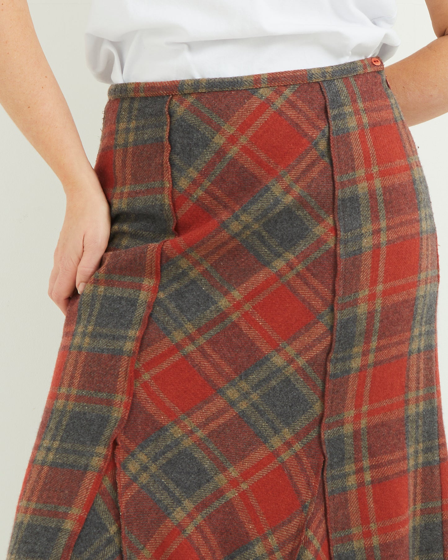 90s Tartan Maxi Skirt