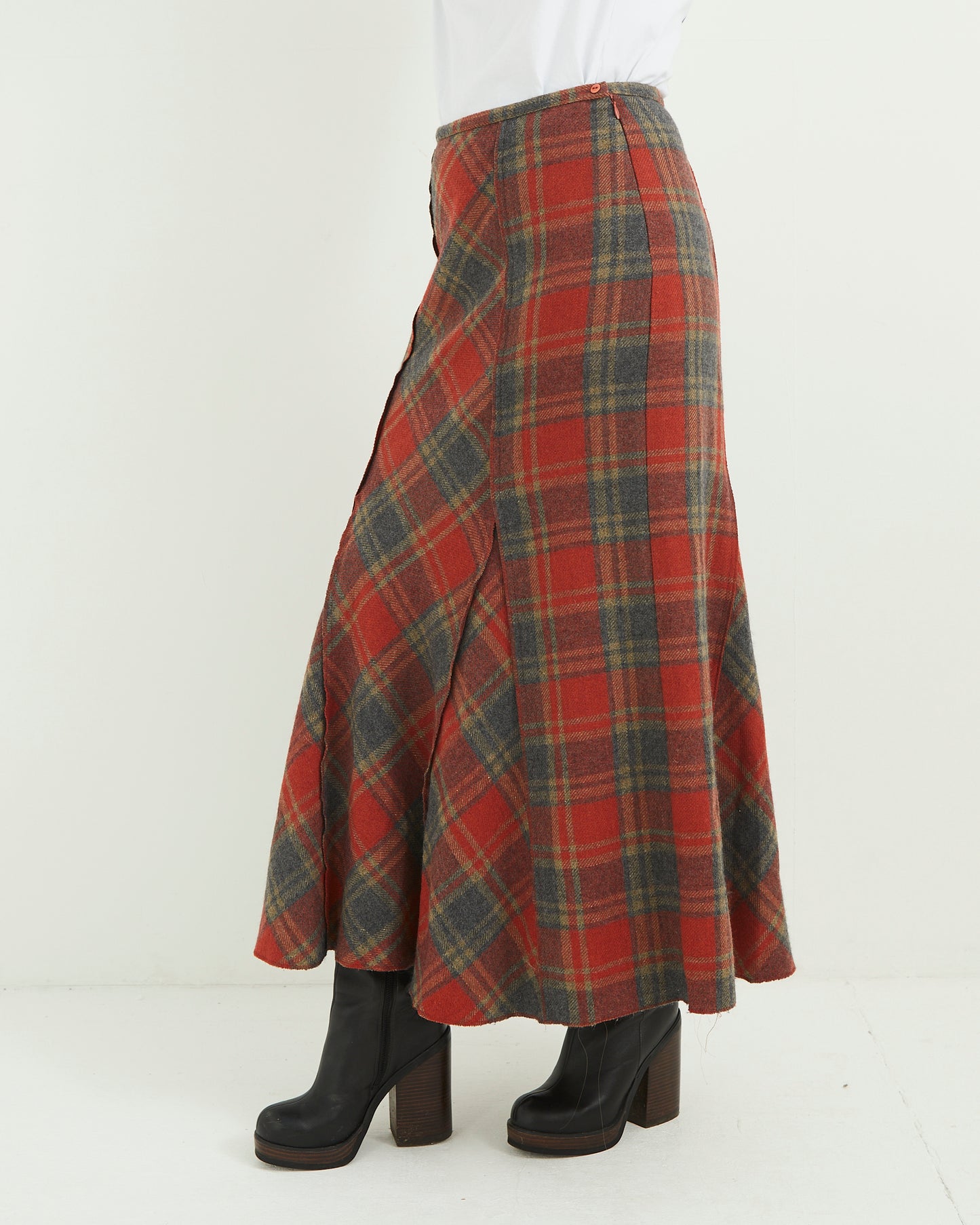 90s Tartan Maxi Skirt