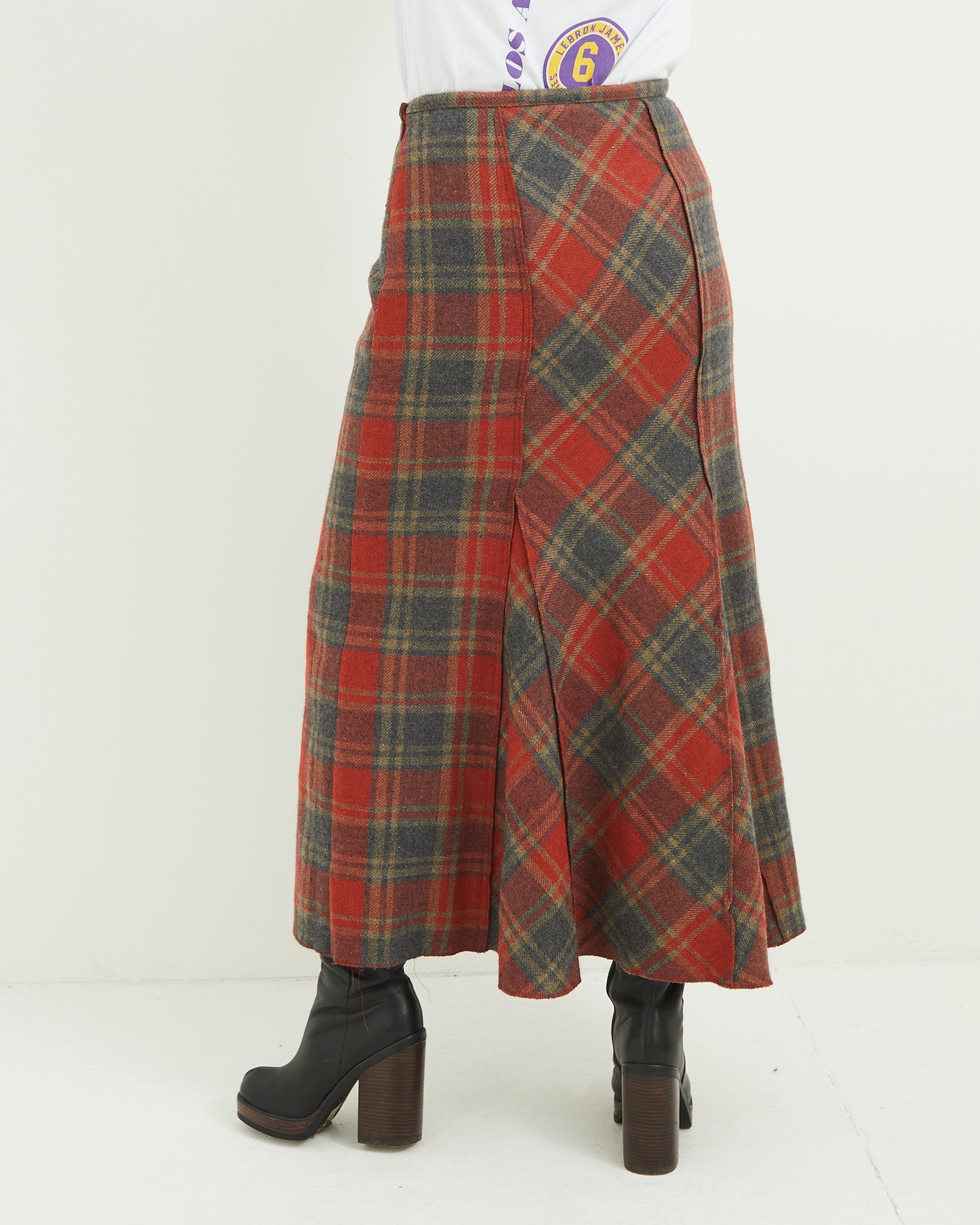 90s Tartan Maxi Skirt