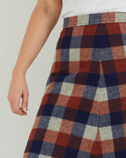 70s A-line Check Skirt