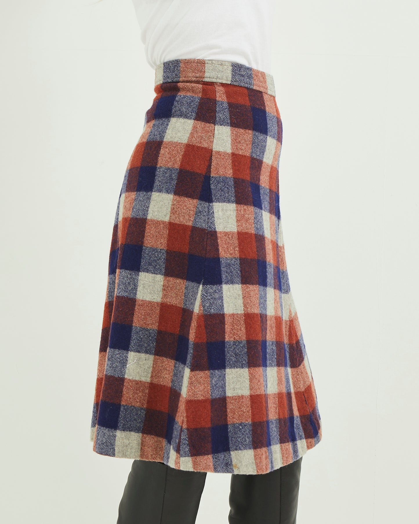 70s A-line Check Skirt