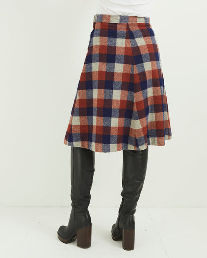 70s A-line Check Skirt