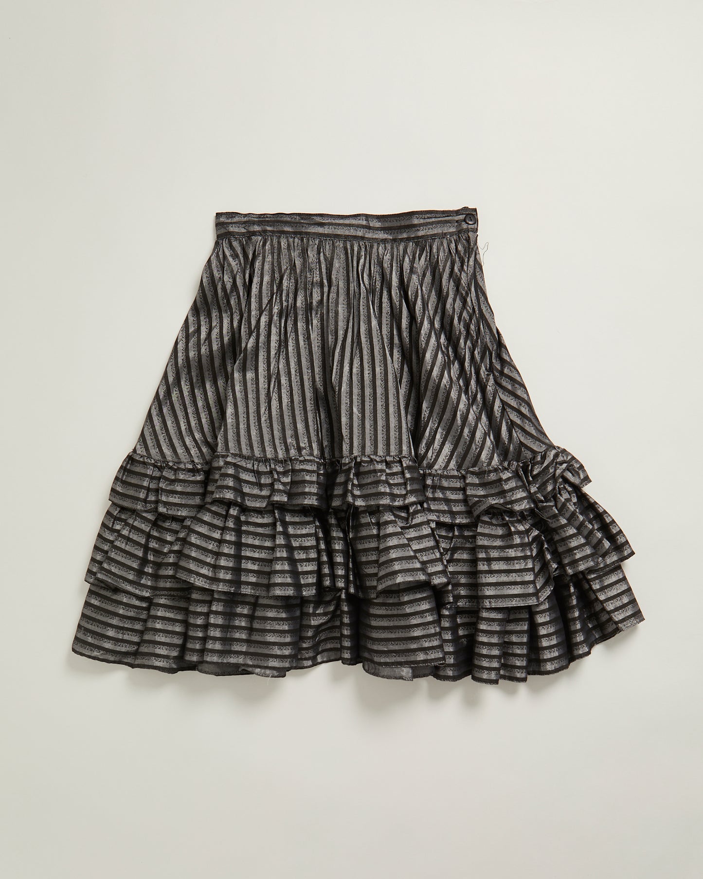 Silver and black stripe tiered can can Skirt