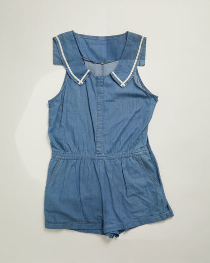 Y2K Topshop Denim Sailor Playsuit