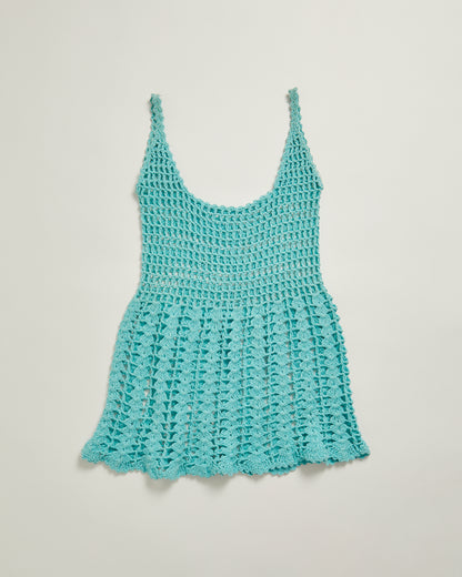 Crochet turqouise y2k vest