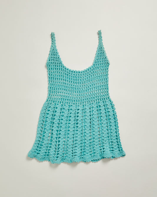 Crochet turqouise y2k vest