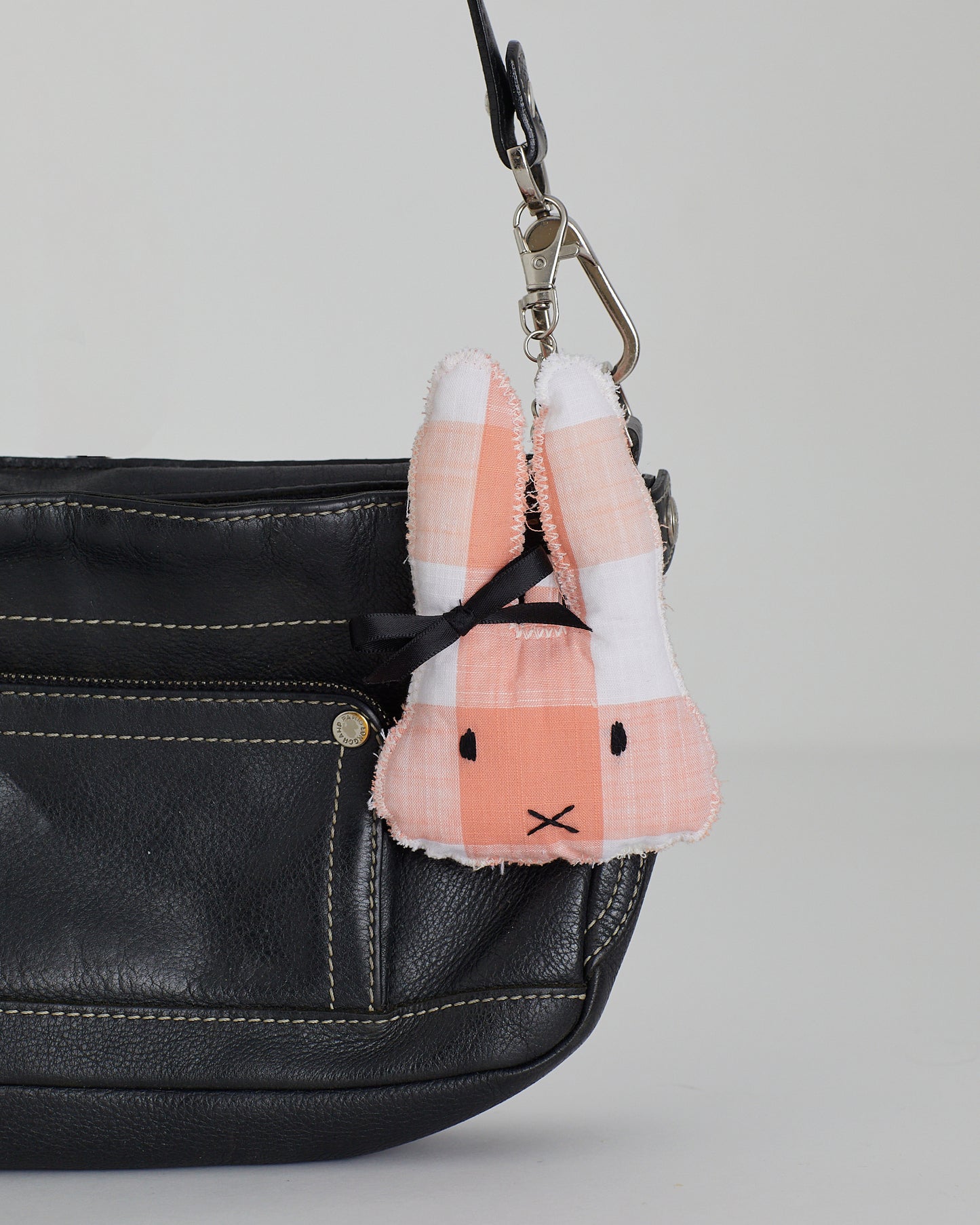 Coral Large Check Bunny