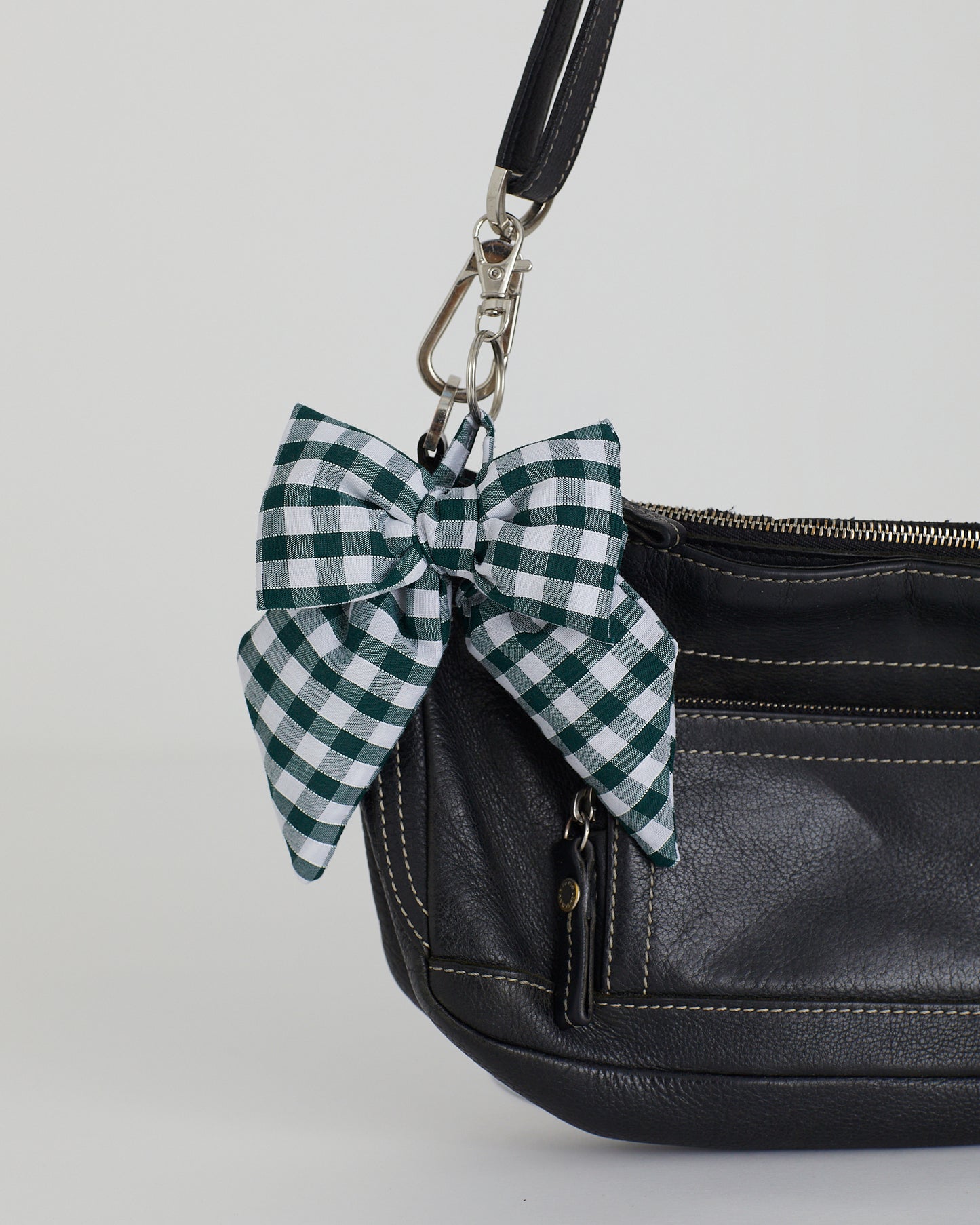 Bottle Green Gingham Bow