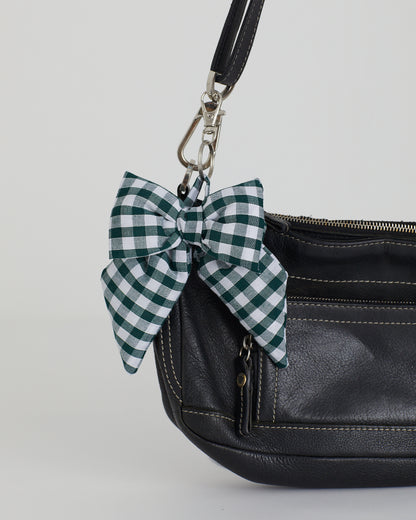 Bottle Green Gingham Bow