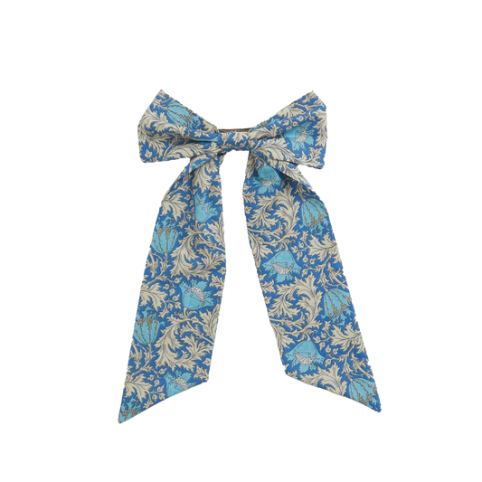 Hair bow - 70s Blue