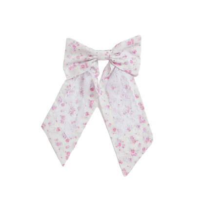 Romantic ditsy print pink bow