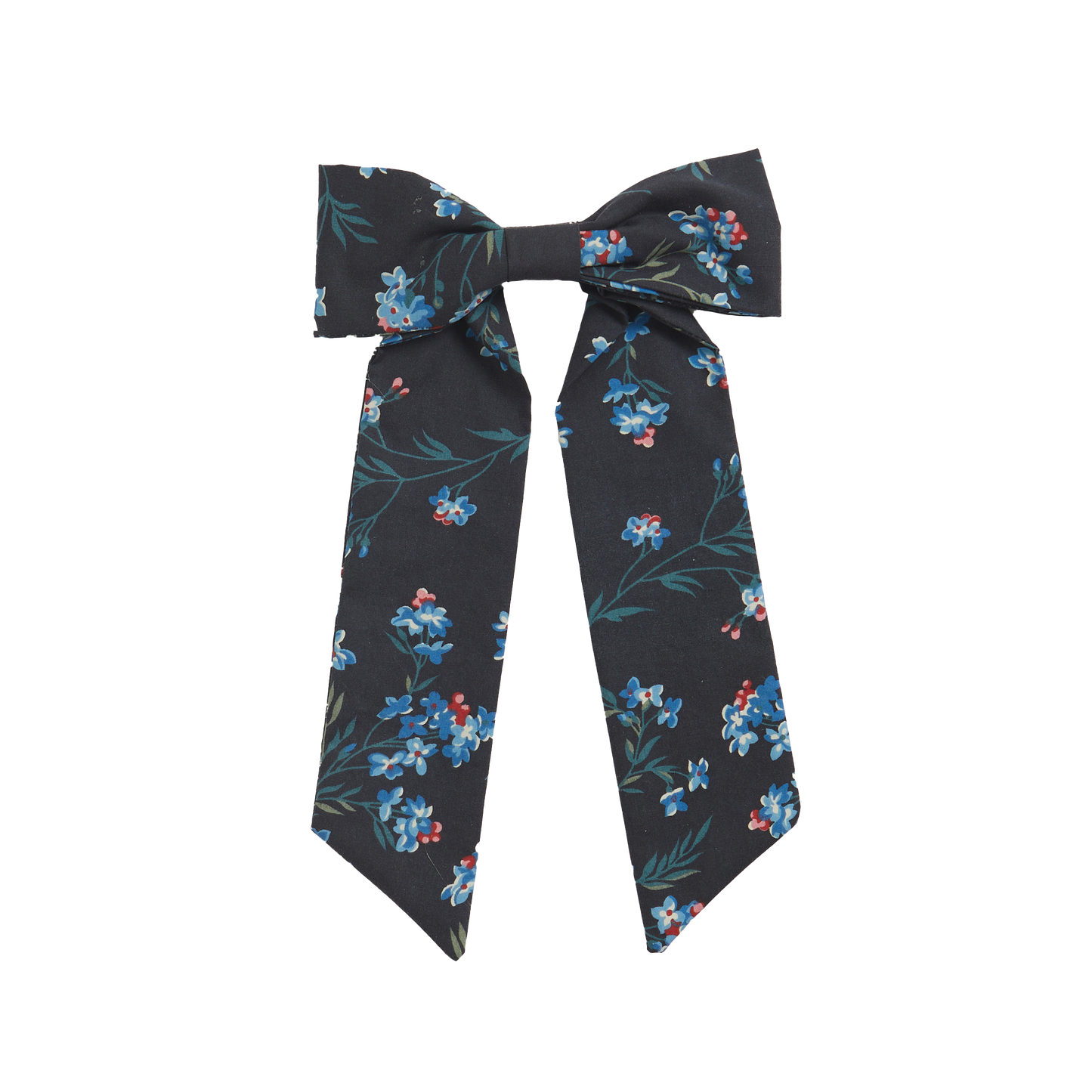 Black Bow with red and blue ditsy flowers