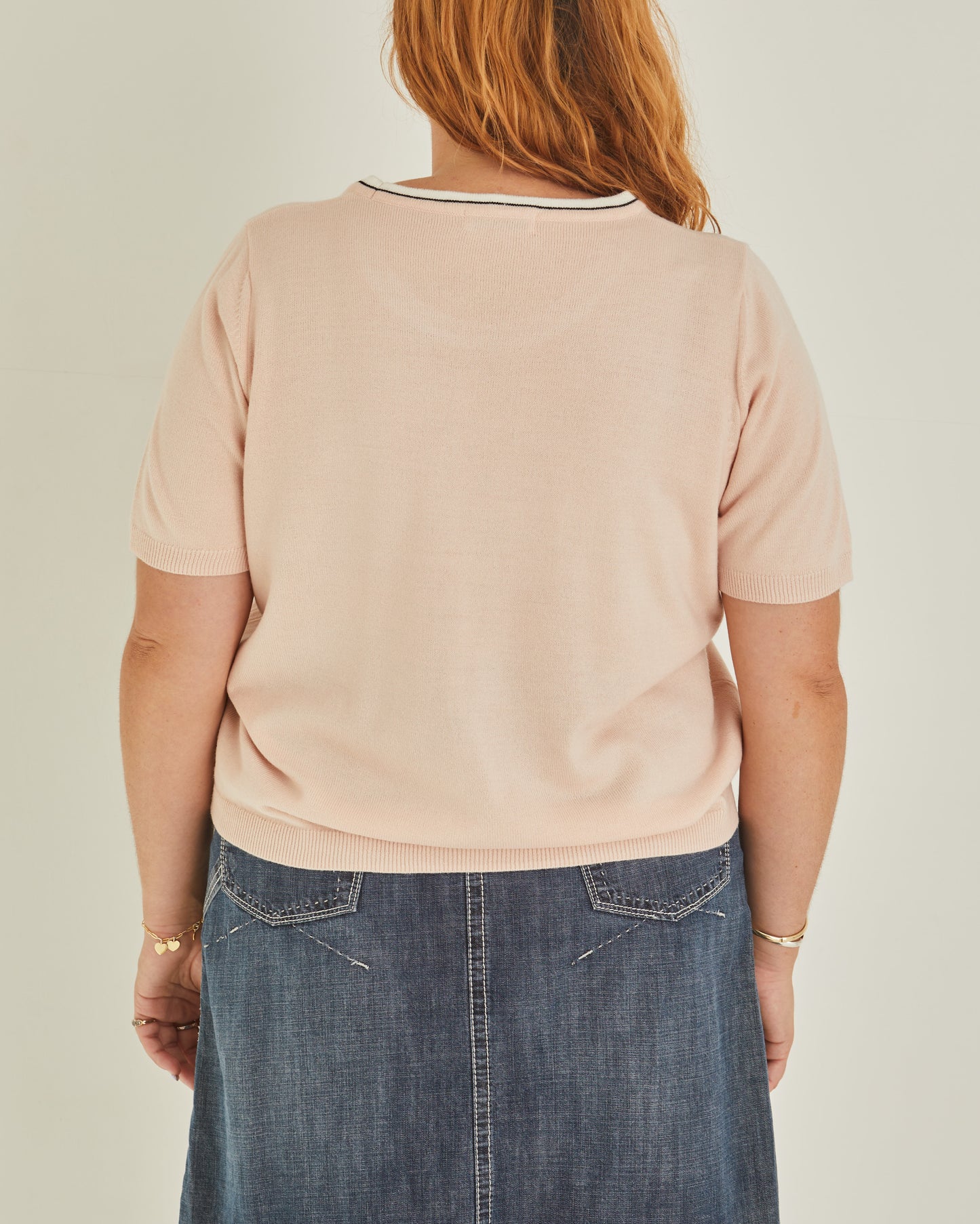 Pale Pink short sleeve Sweater