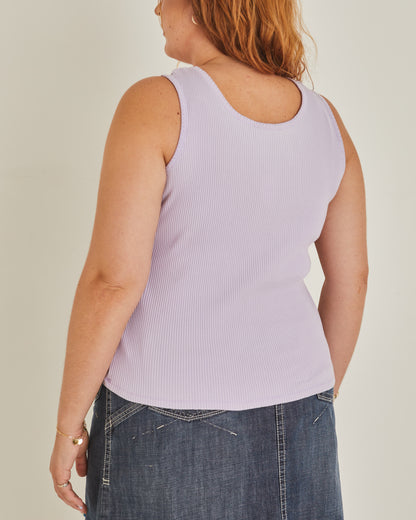 Lilac Ribbed Vest Top