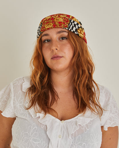 Red and Black checkerboard head scarf