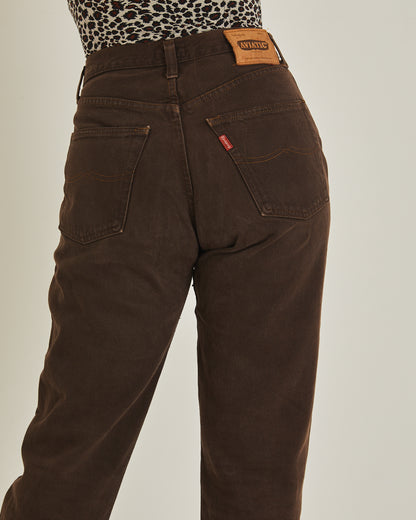 Brown High Waisted Mom Jean