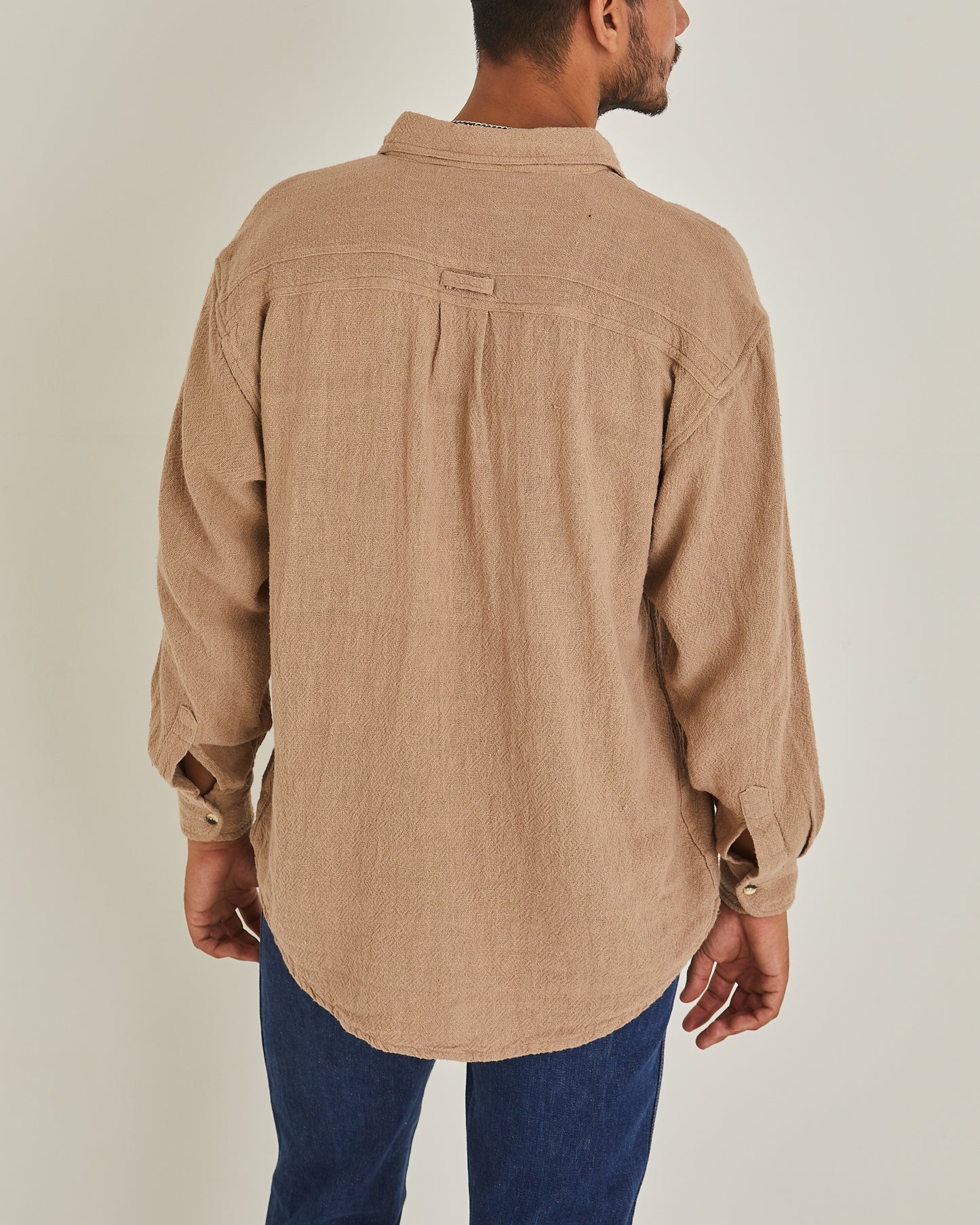 Brown Cotton Long Sleeve Shirt