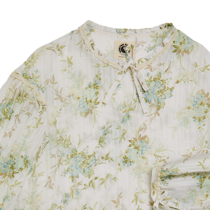 Lori - Soft White and Green Floral (S)