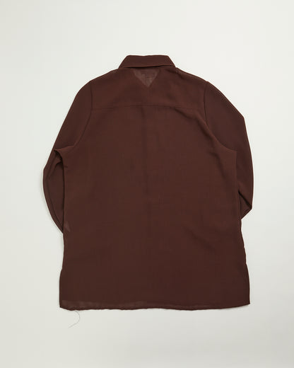 Brown Semi Sheer long sleeve shirt -Made in UK