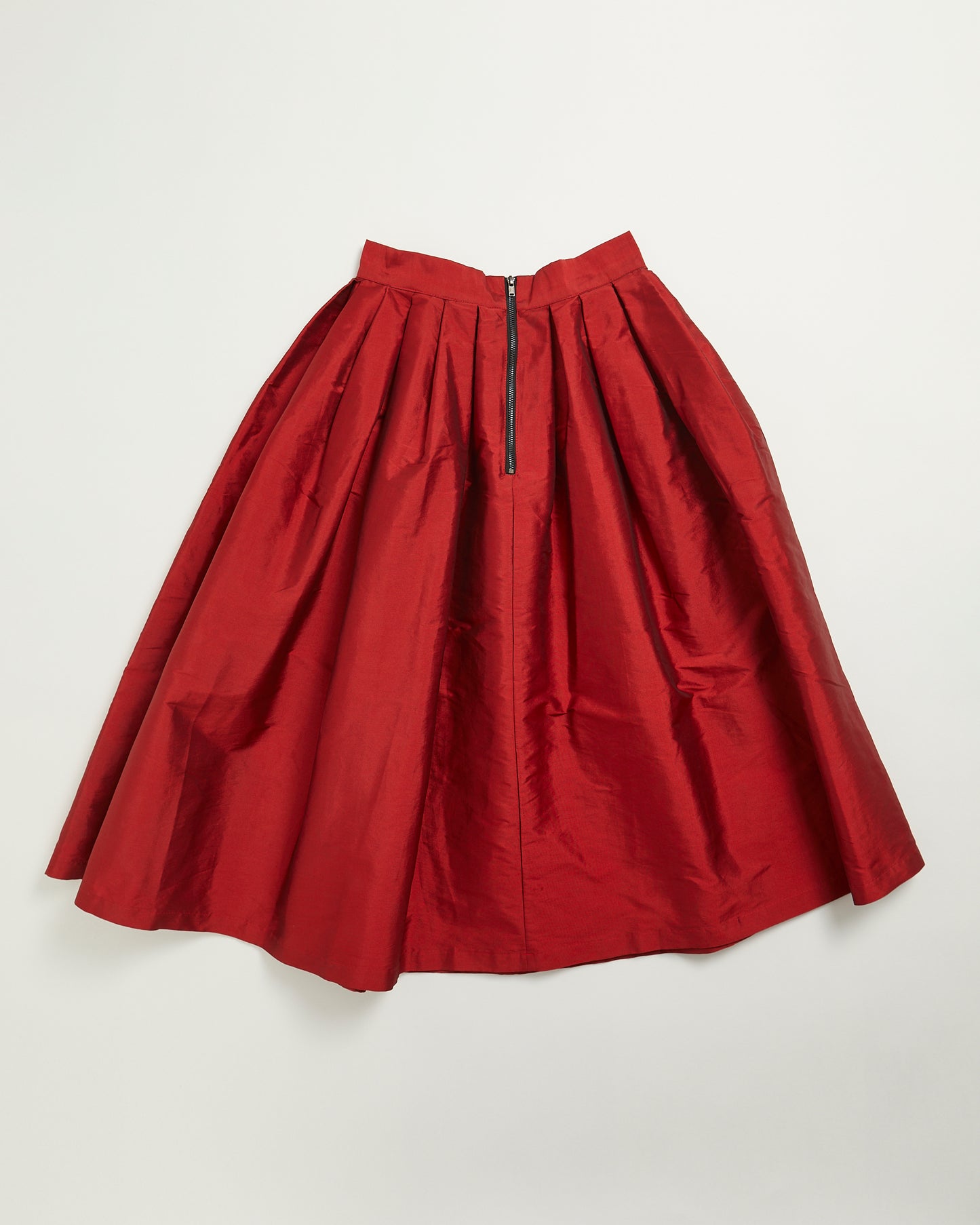 Red topshop satin midi skirt