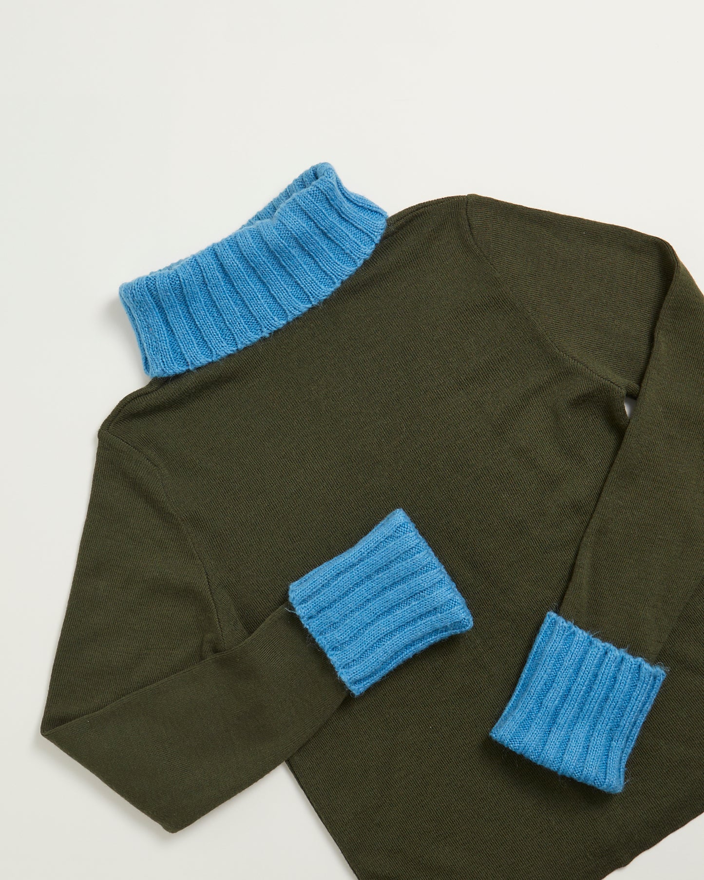 AND - Dark Green with blue neck and cuff jumper