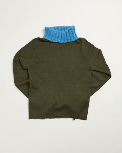 AND - Dark Green with blue neck and cuff jumper