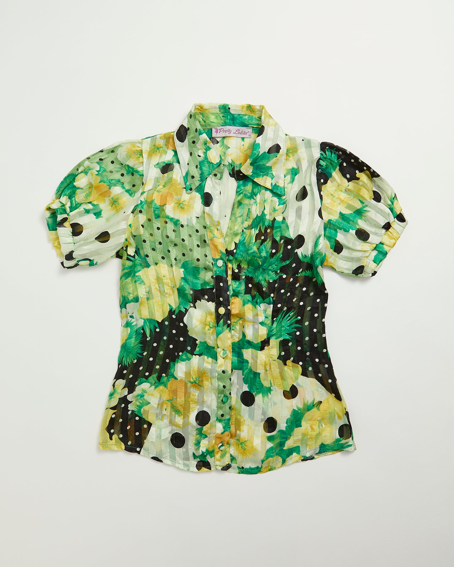 Pretty Lolita Green Polka shirt