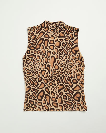 Giraffe print sleeveless jumper - Apostrophe