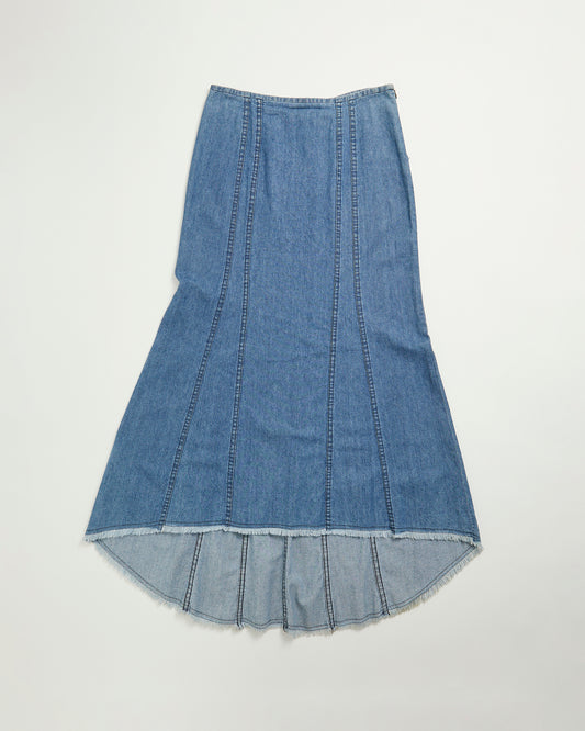 Vintage original Y2K maxi panelled denim skirt