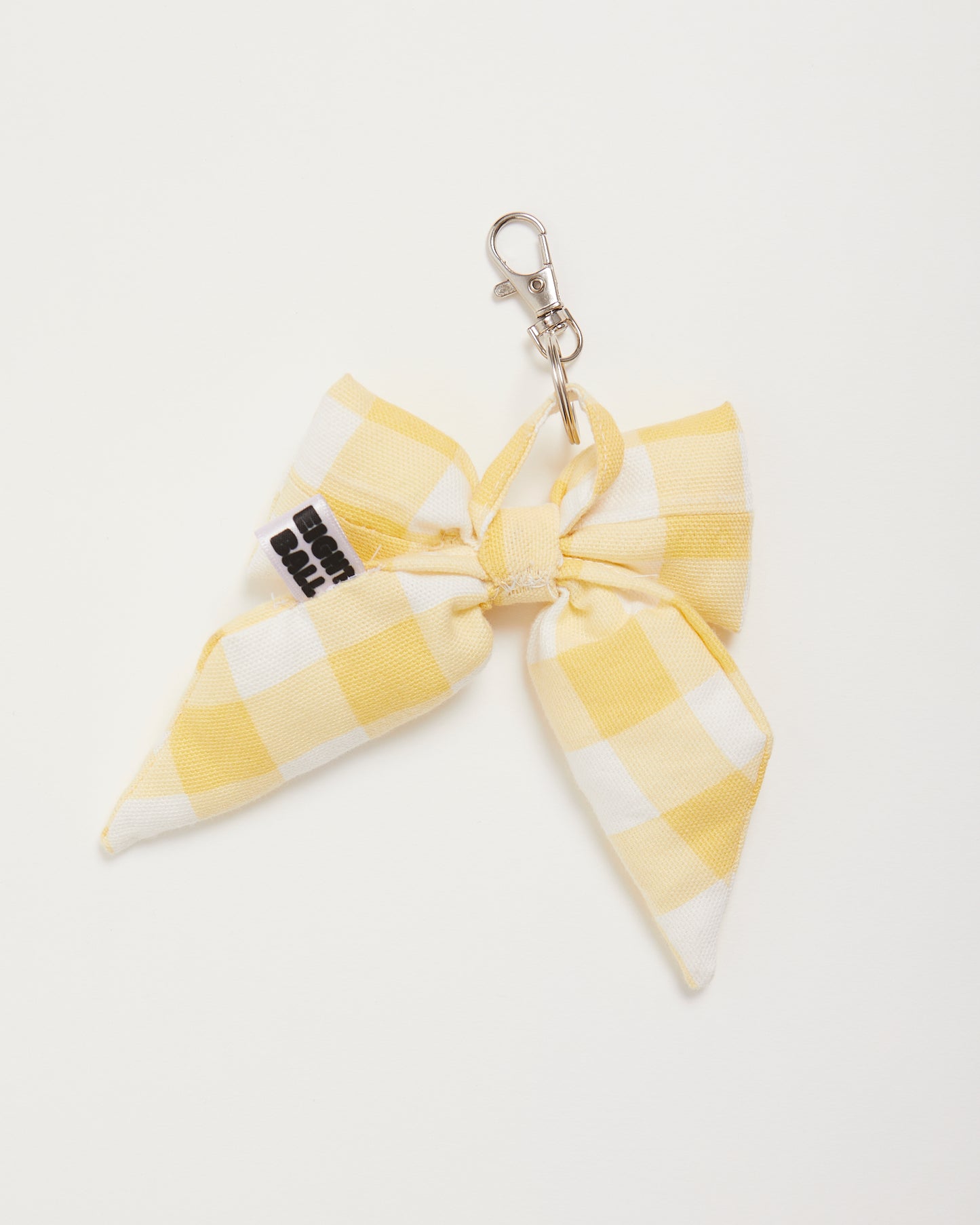 Yellow Gingham Bow Bag Charm