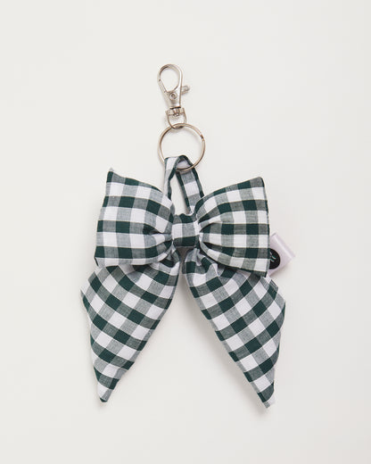 Bottle Green Gingham Bow