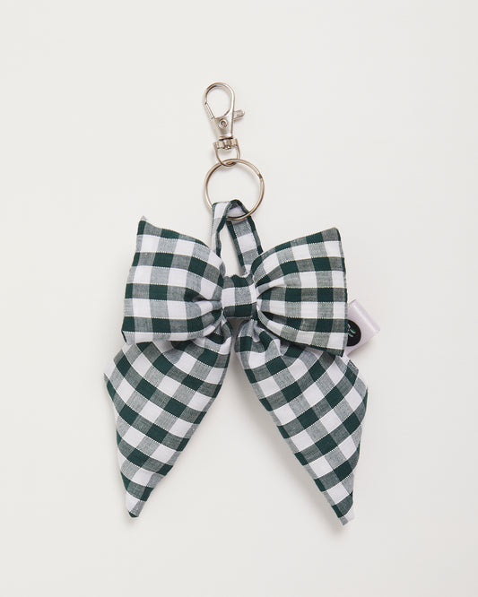 Bottle Green Gingham Bow