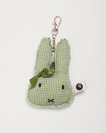 Green Gingham "Bonnie" Bunny Bag Charm