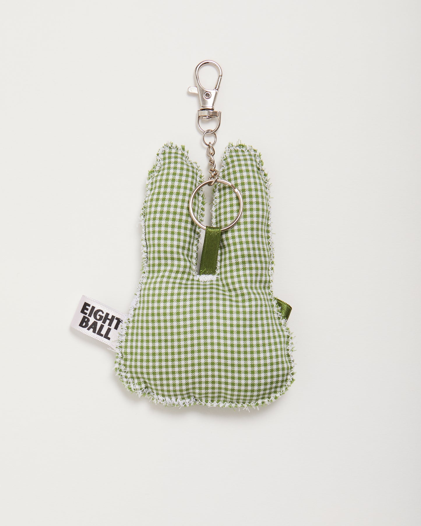Green Gingham "Bonnie" Bunny Bag Charm