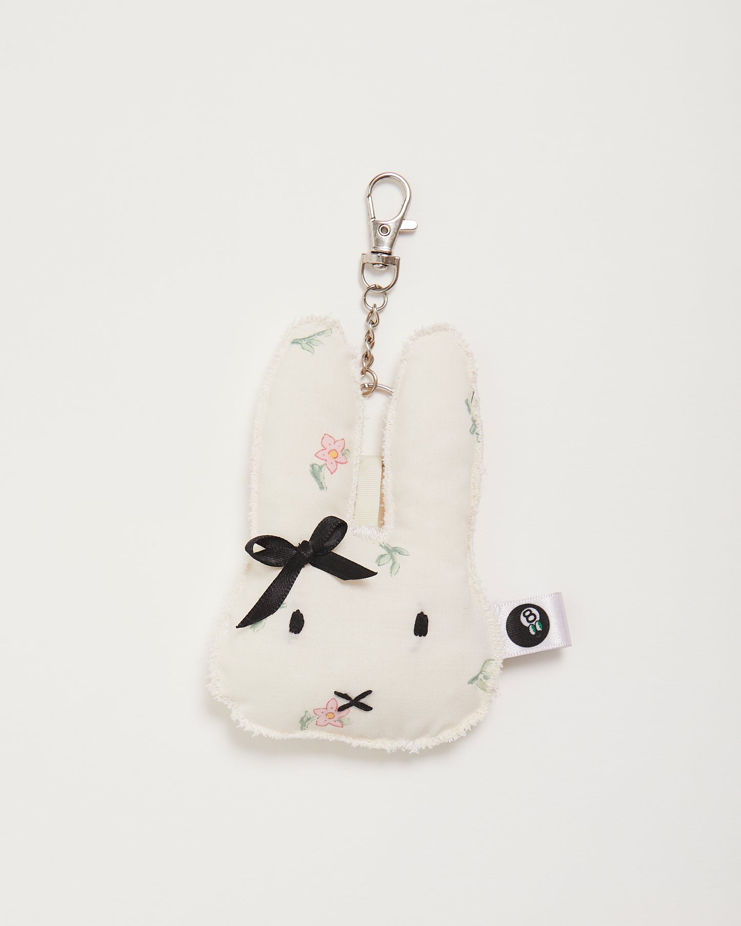 Cream and pink Floral "Bonnie" Bunny Bag Charm
