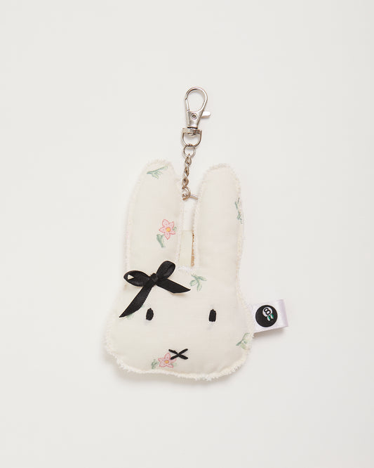 Cream and pink Floral "Bonnie" Bunny Bag Charm